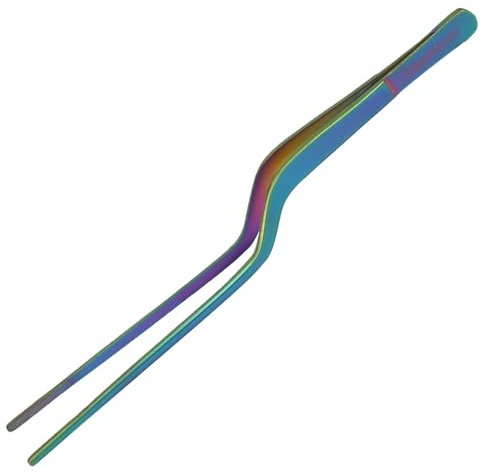 CREATIVECHEF Pinzette da cucina ergonomiche da 20,3 cm per placcatura, pinzette fini, strumento da cucina per alimenti e riparazioni in acciaio inossidabile, pinzette di precisione per alimenti