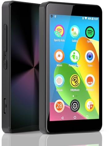 Kids MP3 Player with Parental Controls, Spotify Kids, Spotify, Audible, Amazon Music, 4.0 IPS MP4 Music Player Up to 256GB (Black)