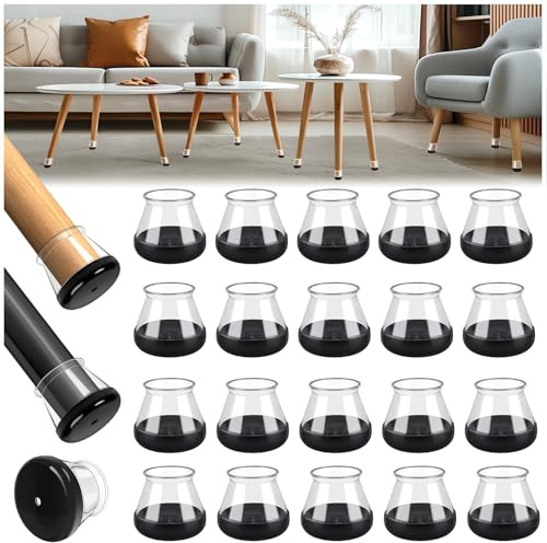 28 Pièces Protection Pied de Chaise, Roud Petit Silicone Patin Protège Pied de Chaise, Patins de Pieds de Chaise pour Moquette(Fit: 13-20mm)