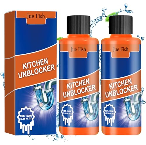 2Pcs Drain Cleaner Abflussreiniger Rohrreiniger Abflussreiniger Rohrfrei Extra Stark Kitchen Sink Drain Unblocker Sink Drain Cleaner for Kitchen Bathroom Toilet Pipeline Cleaning Tool（200ml）