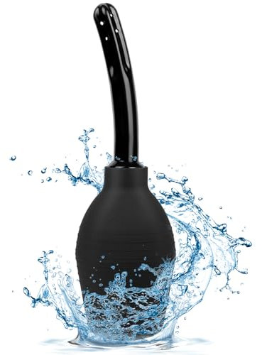 AOGOE Enema Bulb Douche, 310ML Silicone Anal Douche Enema for Men Women, Reusable Enema Bulb, Safe Comfortable Silicone Washing Cleaning Kit, Ergonomic Enema Bulb, Home Use for Constipation, Cleansing