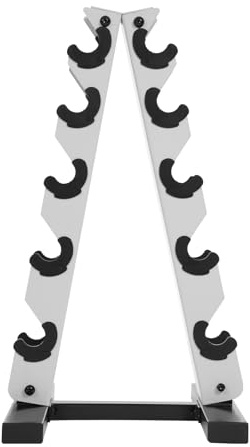Qussse hantelställ, hantelställ, hantelställ A-Frame form 5 våningar, hantelhylla 100 kg lastkapacitet (vit)