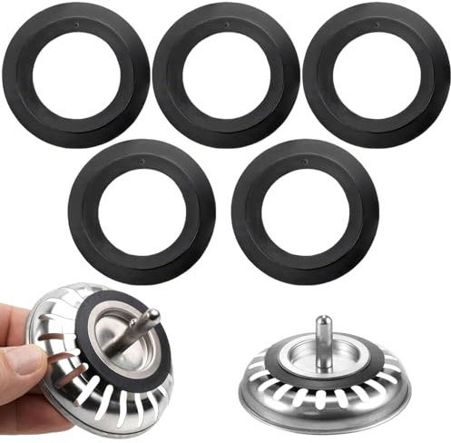 ELNX 5 PCS Franke Sink Plug Rubber Seal O-Rings Washers Gasket Blanco Sink Plug Drain Seal for Basket Strainer 78 79 80 82 83mm Bathroom Kitchen Laundry Sink Drain Sealing Replacement Accessories