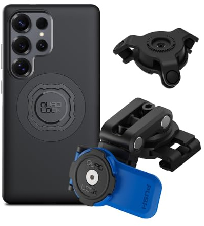 QUAD LOCK Soporte de Teléfono para Depósito del Líquido del Freno de Moto con Amortiguador de Vibraciones y Funda mag para Galaxy S25 Ultra