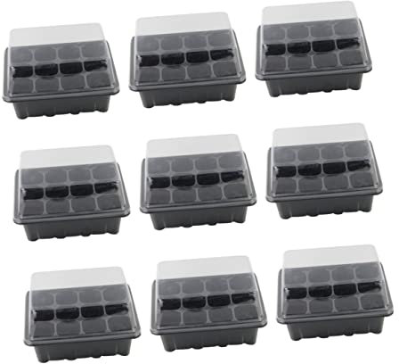 VICASKY 10pezzi Vassoio per Germogli con Celle Coltivatore in Plastica Sicura e Durevole Coperchio Trasparente per Isolamento e Idratazione Vassoi di Coltivazione per Bonsai e Giardinaggio