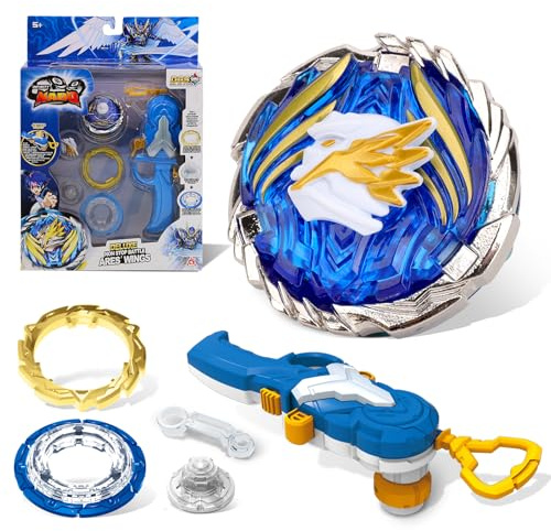 INFINITY NADO toupie métal + Lanceur magnétique Ares Wings 5+ | Toupie métal avec lanceur magnétique. Non-stop battle Ares Wings bleu. Jouet 5+ garçons & filles
