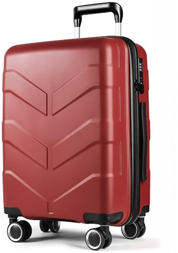 TILYMOL Hardside Carry On Luggage 22x14x9 Airline Approved with Spinner Wheels, Lightweight 20-inch Carry-On Suitcase for Men & Women, Red
