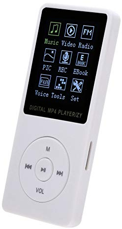 Vvikizy Portabel MP4 -spelare med 1,8 Tum TFT Color Screen AMV Video Support HIFI Music Player USB2.0 FM Radio Elektroniskt Fotoalbum Inbyggt i Mikrofon (Vit)