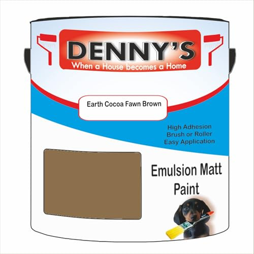Premium Interior Wall & Ceiling Emulsion Paint – Earth Cocoa Fawn Brown – Rich Matt Finish, Durable & Washable, Low Odour, Ideal for Living Rooms, Bedrooms & Hallways (250ML Tin)