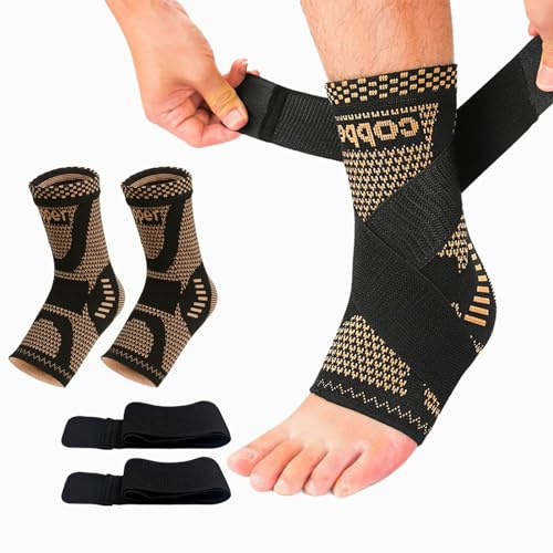 Vyranut - Accesorio de tobillo para mujer y hombre, con banda ajustable, malla de punto transpirable y extensible, diseño ligero y fino para deporte, correr, fitness, caminar y uso diario (M)