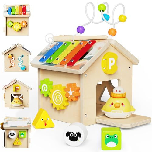 Takeeyce Wooden Toys, aktivitetskub, gul