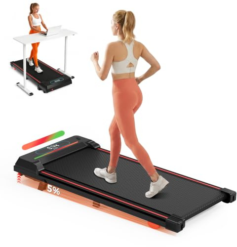 Tapis de Marche Walking Pad Inclinable 5% sous Bureau | Tapis de course pour maison/bureau. Moteur silencieux 2,5 CV, RGB, Bluetooth Audio, App, télécommande. Charge max 127 kg