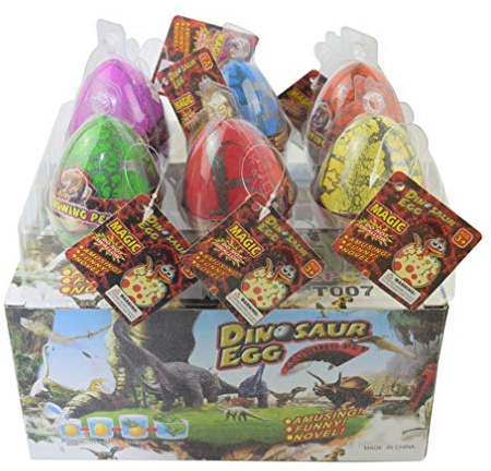 Wenosda 6-Pack Dinosaurios Huevos Mágicos - Huevos de Dino Que Eclosionan y Crecen en Agua, Juguete Sorpresa para Niños con Dinosaurios de Gran Tamaño y Colores