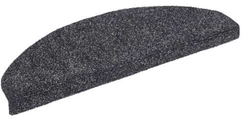 vidaXL Trappmattor självhäftande 15 st 65x21x4 cm mörkgrå halvrunda stora