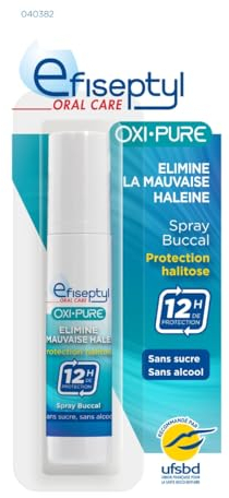 Efiseptyl - Mundspray zum Schutz von Mundgeruch Oxi-Pure – frischer Atem 12 Stunden – Wirksamkeit nachgewiesen – ohne Zucker und ohne Alkohol – 9 ml