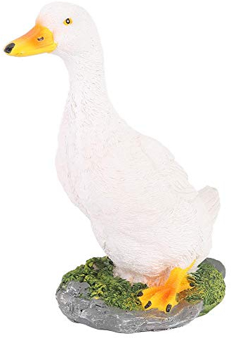 Fdit Simulation extérieure Statue de Canard Blanc Paysage Sculpture Cour Jardin Animal Ornement Décoration