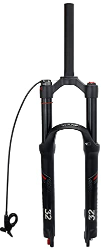 LANXUANR 26/27.5/29 Zoll Magnesiumlegierung Mountainbike Gabel Rückpralleinstellung, Luftfederung Vorderradgabel 100mm Federweg, 9mm Achse, Scheibenbremse