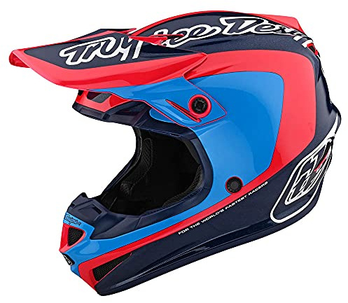 Troy Lee Designs Adult|Offroad|Motocross|SE4 Polyacrylite Corsa W/MIPS (Navy/Cyan, LG)