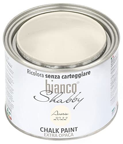 CHALK PAINT Avorio (2022) Pittura Shabby Chic Vintage per Mobili e Pareti EXTRA OPACO (500 ml)