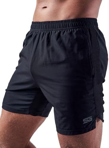 Satire Gym Fitnessshorts för män med lös passform - snabbtorkande sportshorts - sportshorts för herr lämpliga för bodybuilding eller som löparshorts och crossfit-shorts