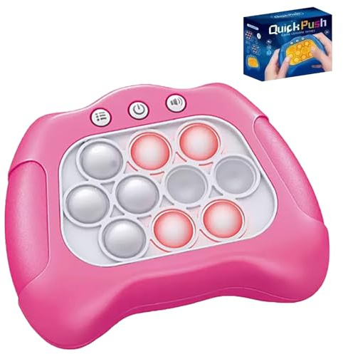 Aionly Quick Push Pop Game Fidget Toy for Kids Light Up Pink