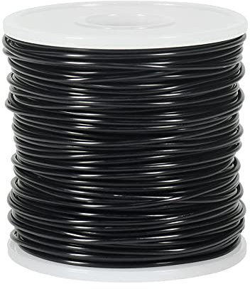 15 Gauge 1.5mm Aluminum Craft Wire, 164 Feet Bendable Metal Wire for Bonsai Training, Sculpting, Bike Modelling Skeleton Crafting Floral Making, Jewelry Making, Gardening and Wrapping (Black)