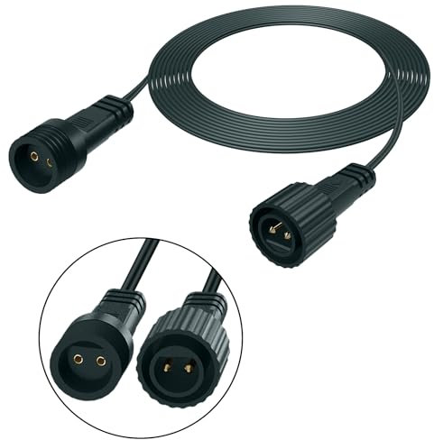 FFZZKJ 5M/16.4Ft String Lights Extension Cable for G40 Solar Lights Outdoor 2Pin IP65 Waterproof Extension Cord Anti-Corrosion for S14 Outdoor String Lights, Most LED Fairy Lights, etc.