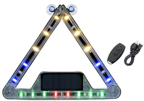 Luz de advertencia triangular plegable solar universal para coche LED Baceyong triángulo luz de advertencia, colorido