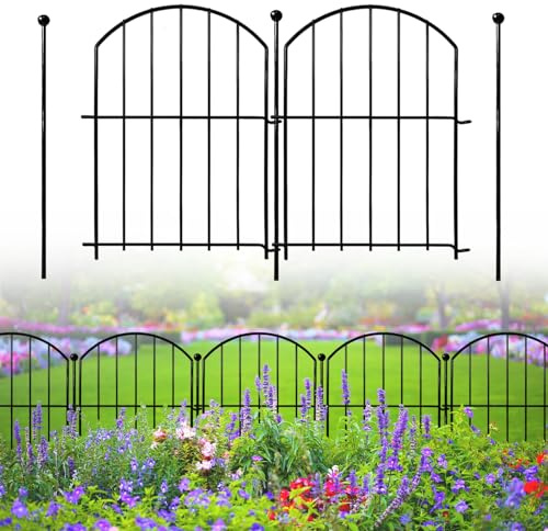 Decorative Garden Fence 17in(H)x13in(W), 26 Pack Rustproof Metal No Dig Fence Animal Barrier for Dog, Arched Flower Bed Edging Ornamental Wire Border Panel Fencing for Yard Patio Outdoor Decor
