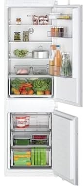 Bosch KIN86NSE0, Serie 2, Einbau-Kühl-Gefrierkombination, 177,5 x 56 cm Nische, 184 L Kühlen & 76 L Gefrieren, Made in Germany, No Frost, MultiBox XXL für Obst und Gemüse, flüsterleise, LED Light