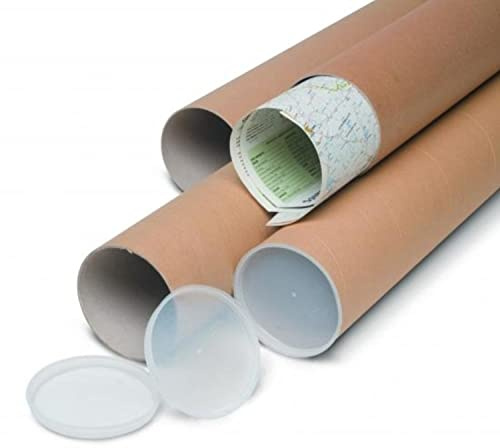 Niik 10 tubi di in cartone 122 x 7 cm resistenti per da spedizione con tappi in plastica disegni fogli poster stampe A0 A1 spedizioni