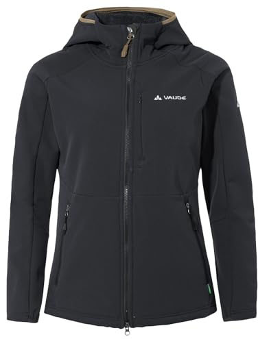 VAUDE Damen Fleece Jacke Elope Stormfleece Hoody, warm, elastisch und hoch atmungsaktiv, wind- und wasserabweisend, Passform: Slim fit, phantom black, 44