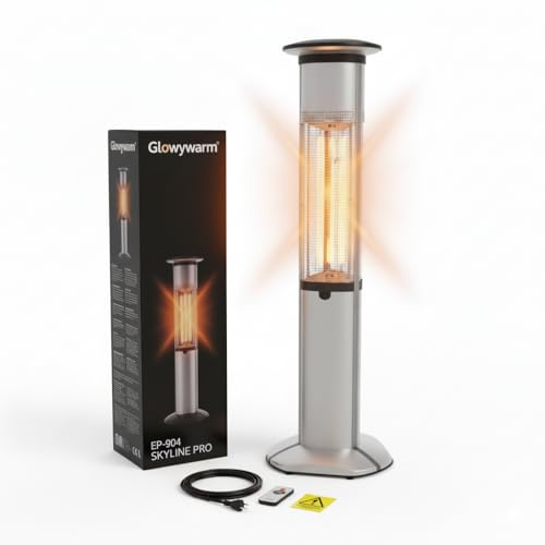 Glowywarm SKYLINE PRO - Riscaldatore Elettrico da Esterno a Infrarossi - Fungo Riscaldante, Area 25m²