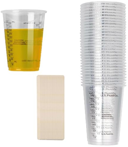 30 Pieces Epoxy Resin Mixing Cup, 240 ml Multipurpose Paint Mixing Cup with 30 PCS Mixing Sticks, Reusable Measuring Cup with Scale, for Paint Graduated Pigment Liquids