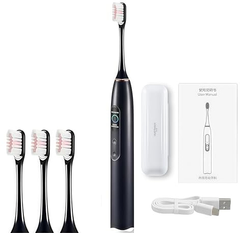 Oryzon ProSonic V1 – Elektrische Zahnbürste Schall – 40.000 Vibrationen pro Minute für gründliche Reinigung, ideal für tägliche Zahnpflege (Schwarz)