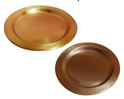 Kerzenständer,Kerzenteller,rund matt -gold,silber-für Taufkerze/Kommunionkerze,Konfirmationskerze