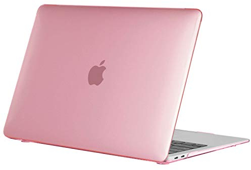 TECOOL Hülle Kompatibel mit MacBook Air M1 (A2337) / MacBook Air 13 Zoll Retina 2020 2019 2018 (A2179 A1932), Ultradünne Schutzhülle Hartschale Case, Kristall Fuchsie