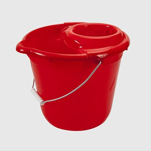La Briantina Secchio Lavapavimenti Rotondo con Strizzatore, in Plastica, Capacità 12 Litri