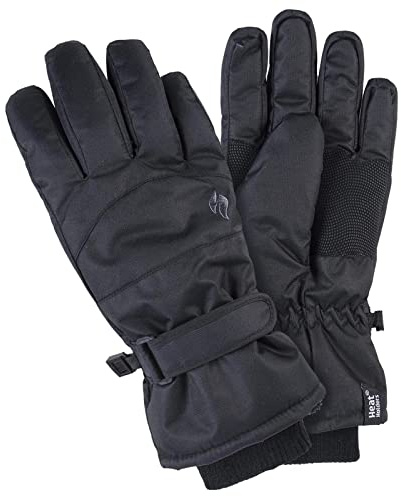 HEAT HOLDERS - Ladies Extra Warm Padded Waterproof Insulated Thermal Winter Ski Gloves in 2 Sizes (S/M, Black)