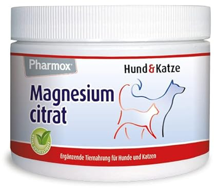 Pharmox Magnesiumcitrat für Hund & Katze 250 Gramm - Hochdosiert - Magnesium - Pulver - Ist gut für die Muskelfunktion - Für den Erhalt starker Knochen