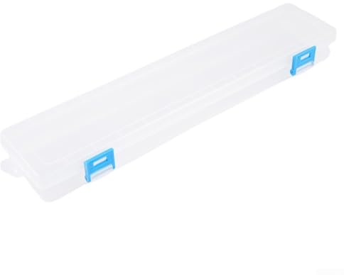 HEIBTENY 1 caja de almacenamiento minimalista y práctica para suministros de arte, organizador de plástico blanco con tapa con bisagras, sostiene pinceles de hasta 13 pulgadas, perfecto para