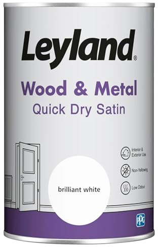 White Satin Wood Paint 1.25L – Quick Dry Interior Wood & Metal Paint – Brilliant White Satin Finish, Durable Mid Sheen for Doors, Skirting Boards, Trim & Furniture – Dry Time: 4 Hours