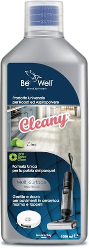 CLEANY Detergente Concentrato per Robot Lavapavimenti e Aspirazione con Igienizzante Multisurface 1000ml pulizia senza aloni e sostenibile Adatto a tutti i Robot (Agrumi)