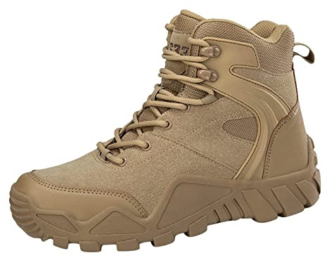 Botas tácticas con cordones para hombre Botas de senderismo antideslizantes Suela de goma resistente al desgaste Botas de entrenamiento al aire libre Aventura Botas militares ligeras Trekking Trabajo