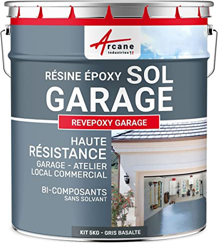ARCANE INDUSTRIES Resina epossidica per pavimenti garage - REVEPOXY - 177-5 kg (fino a 16 m² in 2 strati) Grigio Basalto - RAL 7012