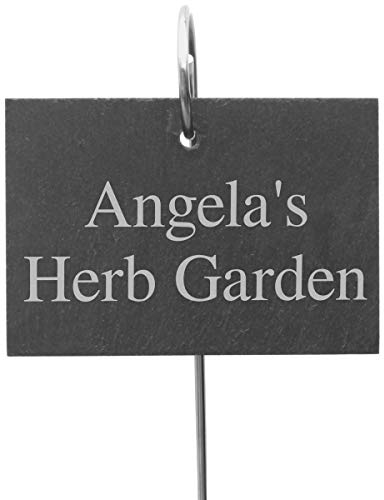 Personalised Outdoor Garden Slate Sign with Metal Stake Hanger - 13x10cm