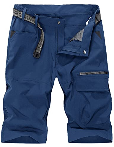 KEFITEVD Kurze Hosen Herren Sommer Bermuda Shorts Herren Kurzhose Kurze Arbeitshosen Schnelltrocknend Light Navy 34