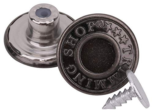 Trimming Shop Jeans Botón Engarce 17mm Latón Tachuela Cierres Con Aluminio Posterior Pin Para Ropa Reparación, Jeans,Vaqueros,Faldas,Chaquetas - Gunmetal, 10pcs