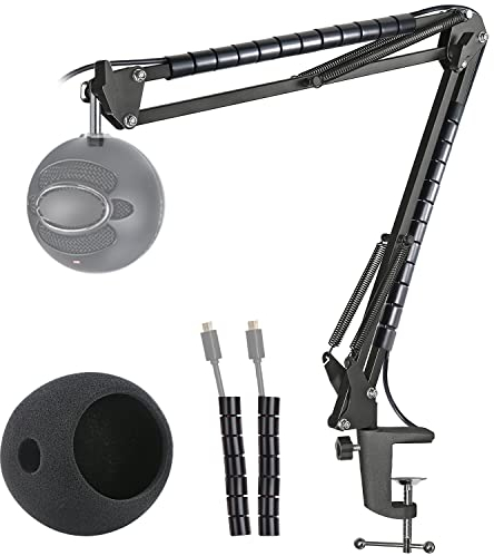 Blue Snowball iCE Mikrofonarm, Popschutz und Flexibler Kabelkanal Mikrofonständer kompatibel mit Blue Snowball Mikrofon Arm von YOUSHARES