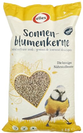 Elles Graines de Tournesol pelées - 5 kg - Booster nutritif de Base pour Oiseaux Sauvages - Riche en énergie - Nourriture idéale Toute l'année - Nourriture Propre pour Balcon et terrasse